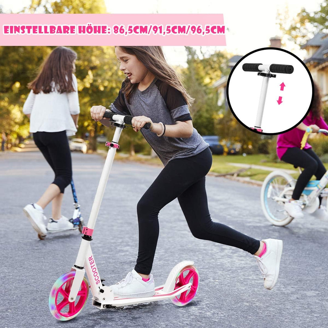 COSTWAY Scooter Roller klappbar, Tretroller höhenverstellbar, Cityroller 100kg Tragkraft, Sport Kick