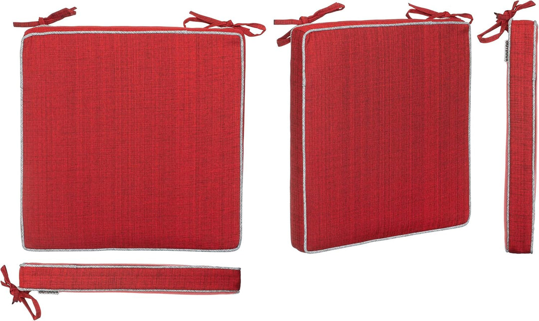 Brandsseller Outdoor Garten Sitzkissen Auflagen Kissen mit Paspel - Leinenoptik Uni - Schmutz- und W