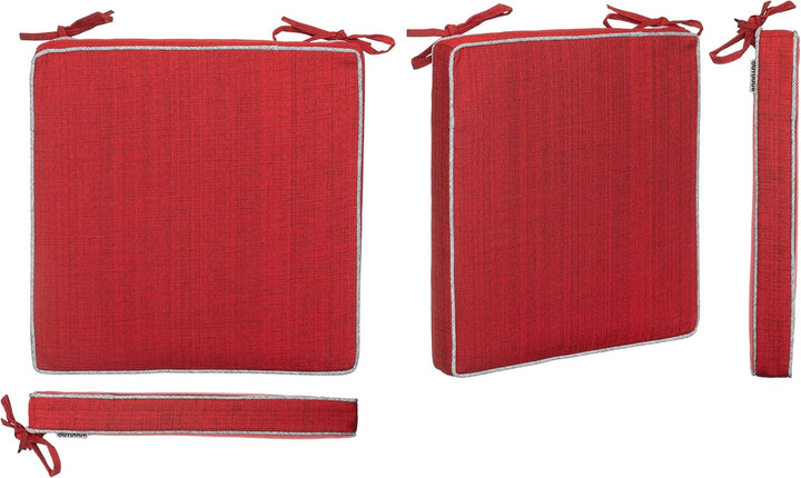 Brandsseller Outdoor Garten Sitzkissen Auflagen Kissen mit Paspel - Leinenoptik Uni - Schmutz- und W