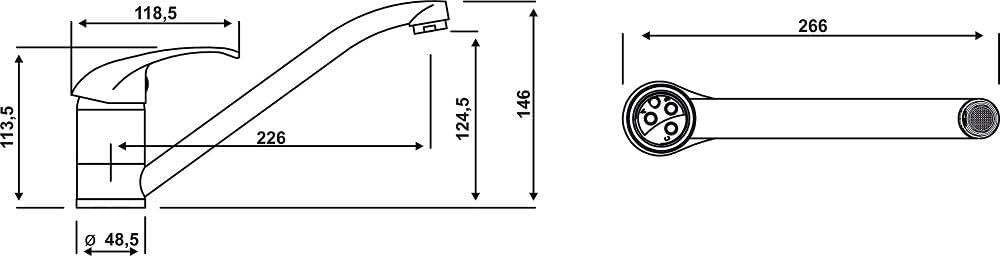 Cornat Spültisch-Einhebelarmatur "Fabio" - Hochwertiger Messingkörper - verchromt - Schwenkbarer Aus