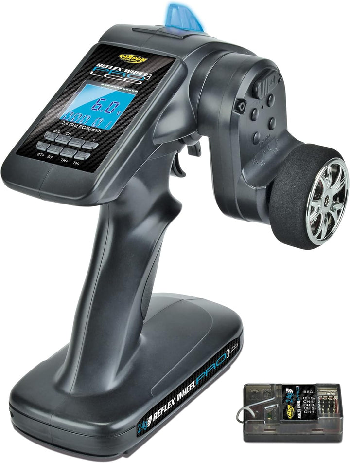 Carson 500500055 500500055-FS 3K Reflex Wheel Pro 3 LCD 2.4 Bec,Tamiya KIT kompatibel, Modellbau, Zu