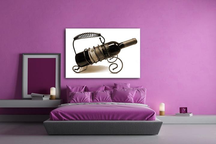 deyoli teure Weinflasche Format: 60x40 Effekt: Sepia als Leinwandbild, Motiv fertig gerahmt auf Echt