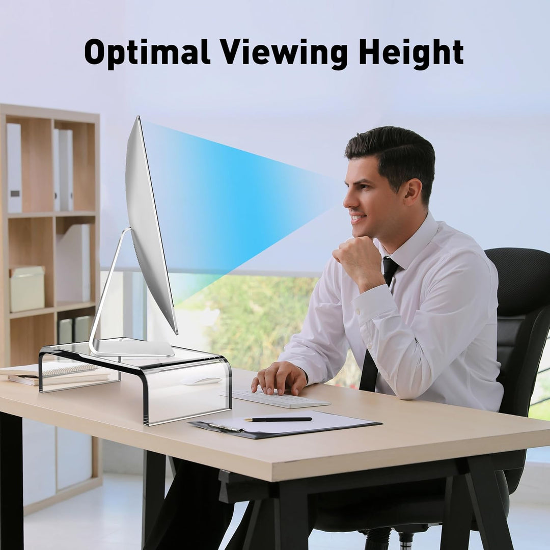 AboveTEK Acryl-Monitorständer Klarer Monitorständer & Computer-Schreibtischständer, Premium-Acryl-La