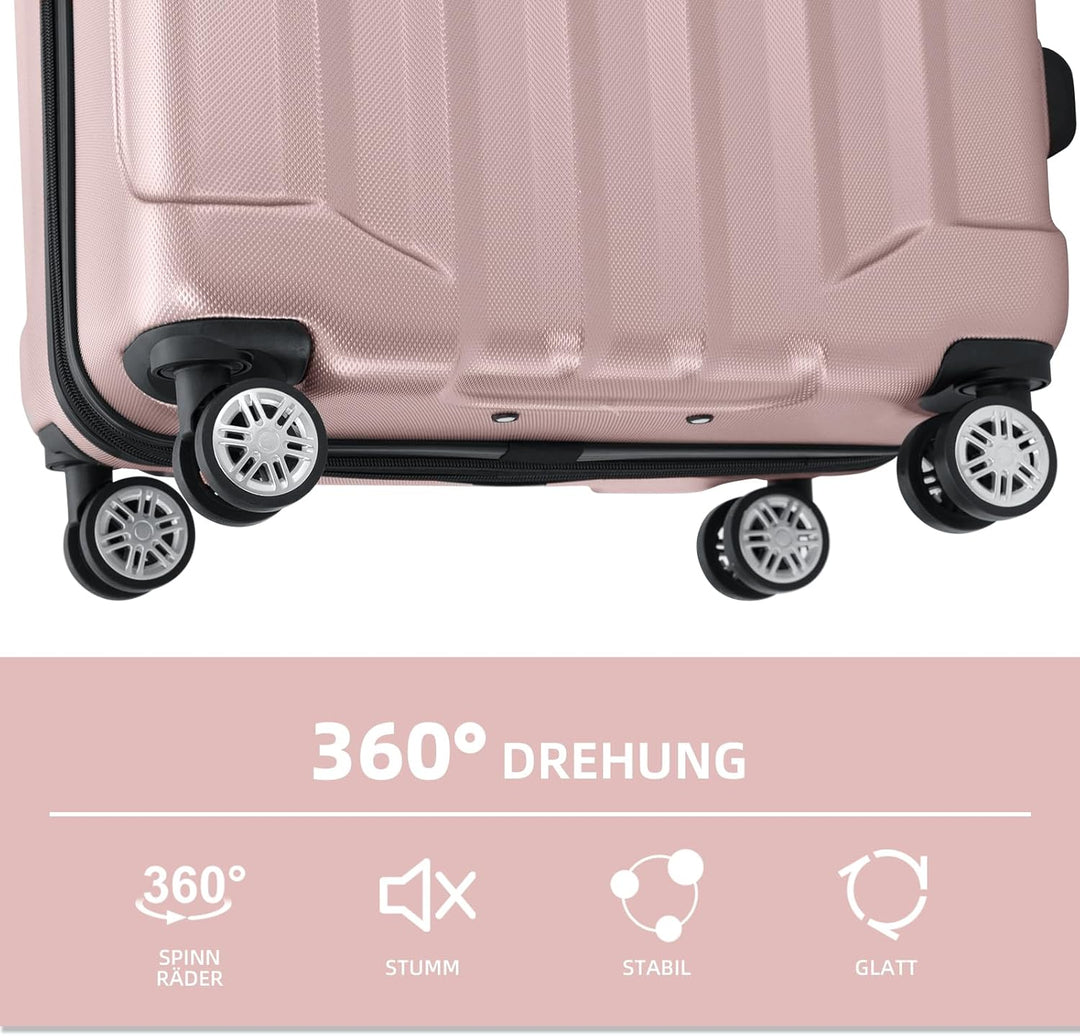 BEIBYE TSA-Schloss 2080 Zwillingsrollen 3 TLG. Reisekofferset Koffer Kofferset Trolley Trolleys Hart