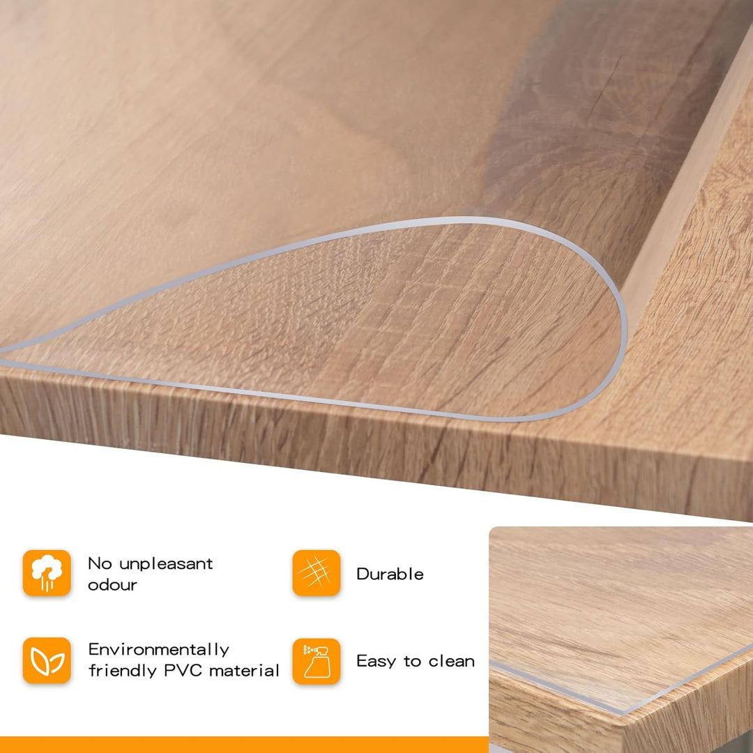 WOLTU Tischfolie 1 mm Tischdecke transparent wasserdicht, Tischschutz Folie abwaschbar, durchsichtig