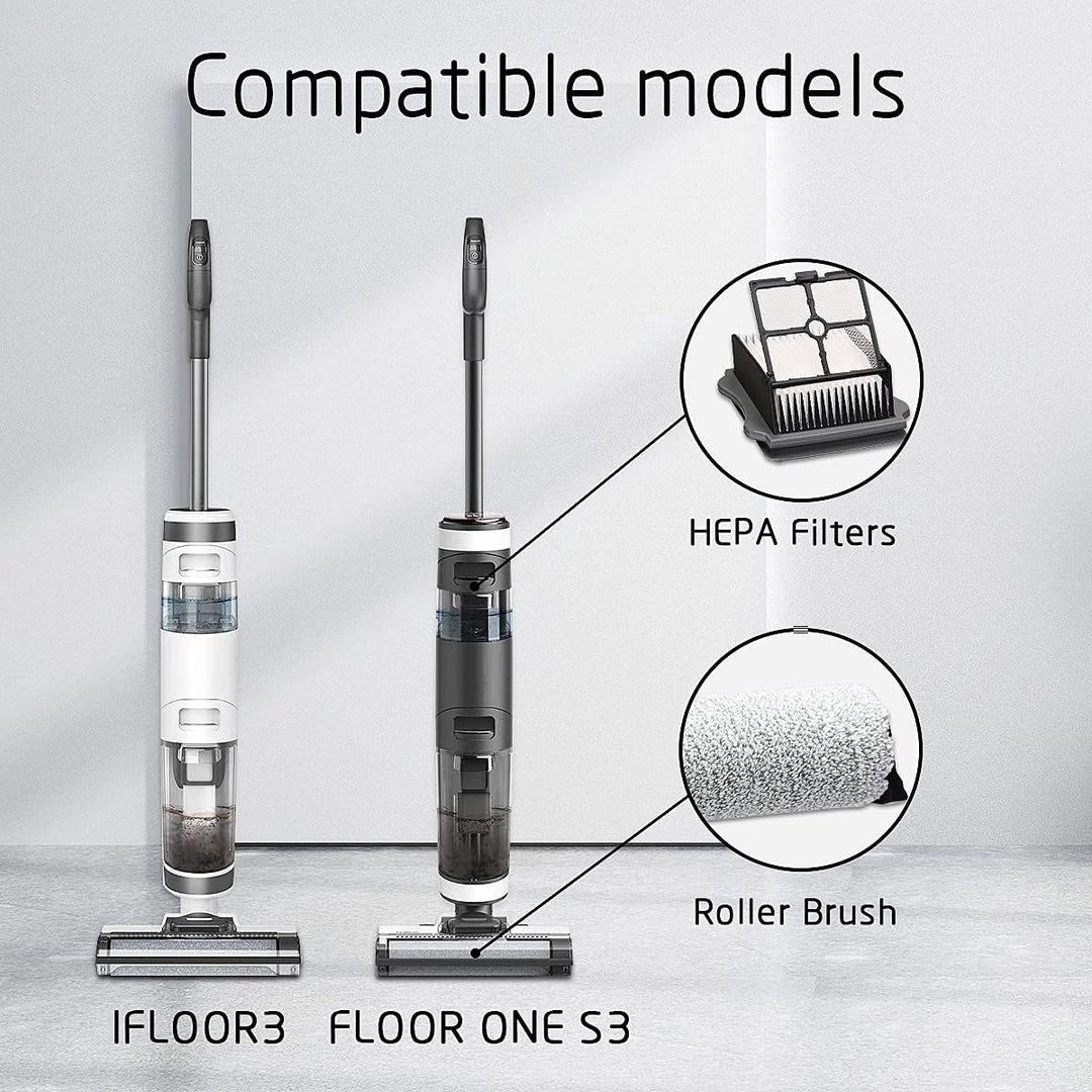 MOPEI Zubehörset für Tineco iFloor 3/Floor One S3 Nass-und Trockensauger, Einschliesslich Bürstenrol