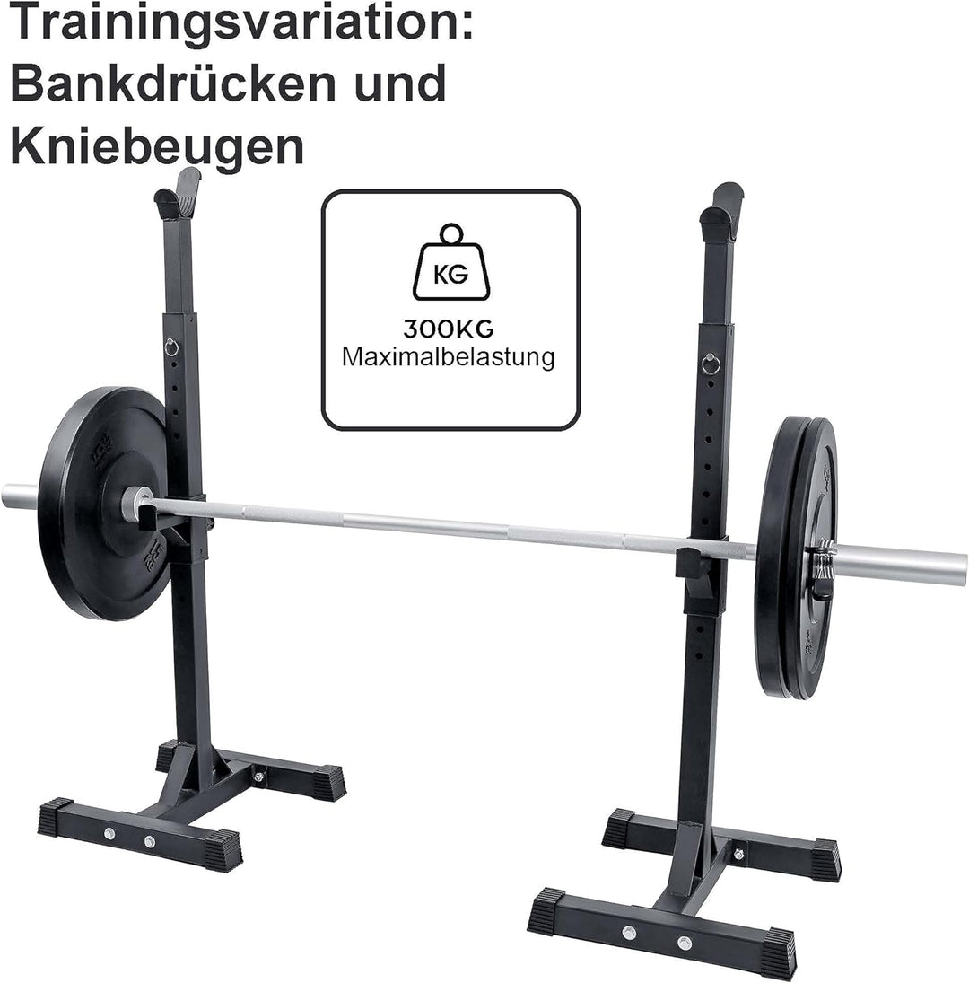 wuuhoo® Profi Langhantelständer Ramon, belastbar 300kg, Squat Rack höhenverstellbar, Hantelablage ex