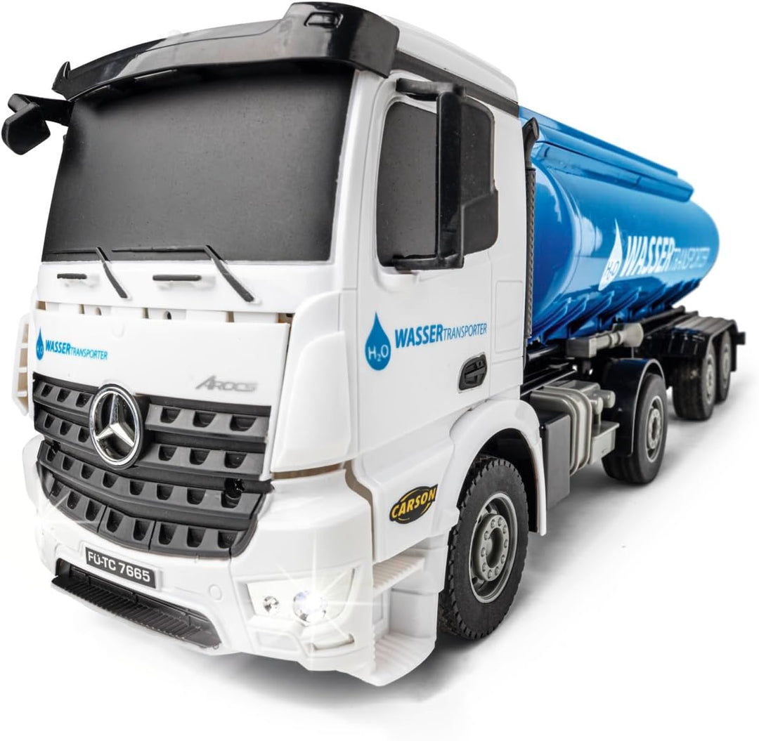 Carson 500907665 1:26 MB Arocs Wassertransporter 100% RTR - Ferngesteuertes Fahrzeug, Lastwagen mit