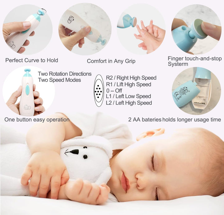 Royal Angels Baby-Nagelfeile 21 in 1, mit zusätzlichen 13 Ersatzwerkzeugen, Baby-Nagel, Baby-Nagelsc