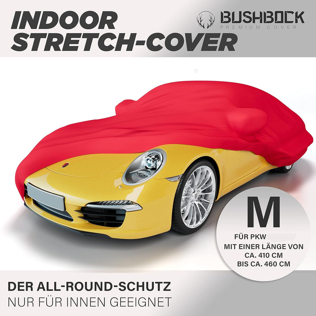 BUSHBOCK® Premium Autoabdeckung Indoor für Porsche o.ä. - Satin Schutzhülle Stoff - Abdeckplane Auto
