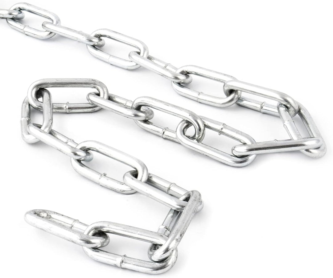 DQ-PP Stahlkette Stahl C15 | 10 mm | 5 m | Langgliedrig C2 | Verzinkt | DIN 5685 | Absperrkette | Me