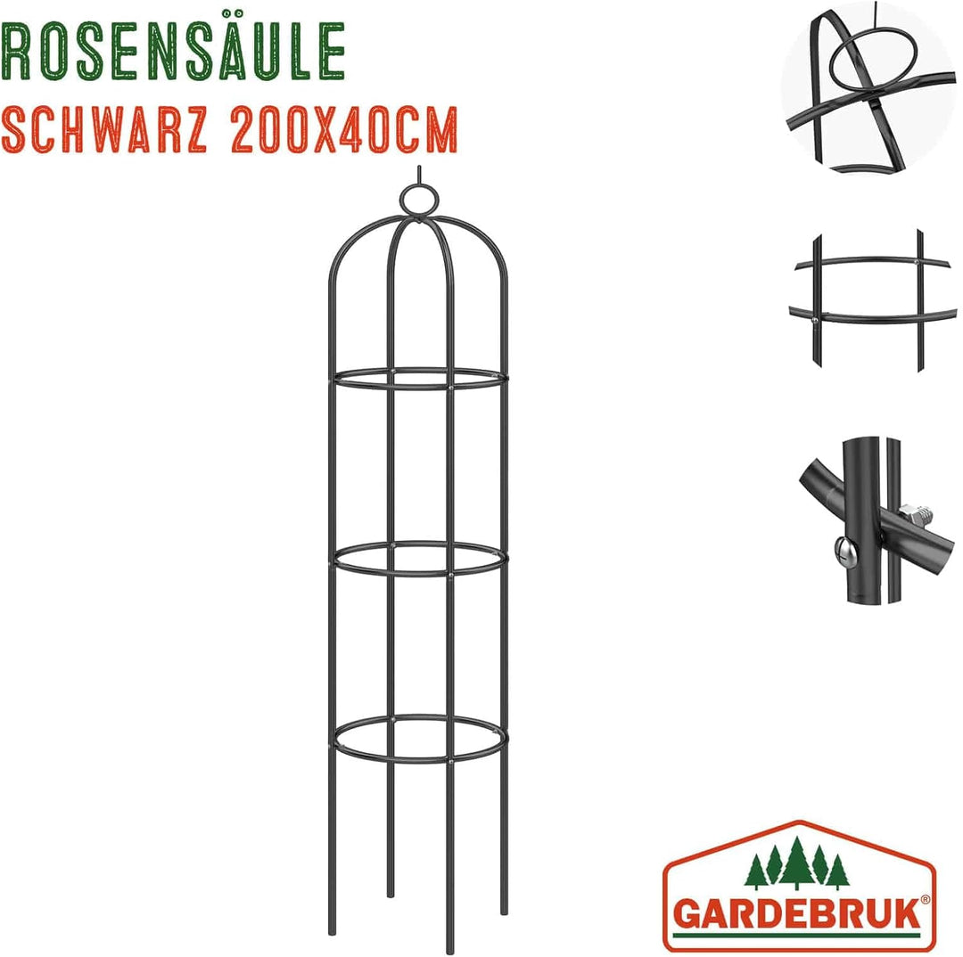 Gardebruk® 4X Rosensäule 200x40cm Metall Stabil Wetterfest Garten Rankgitter Rankhilfe Ranksäule Met