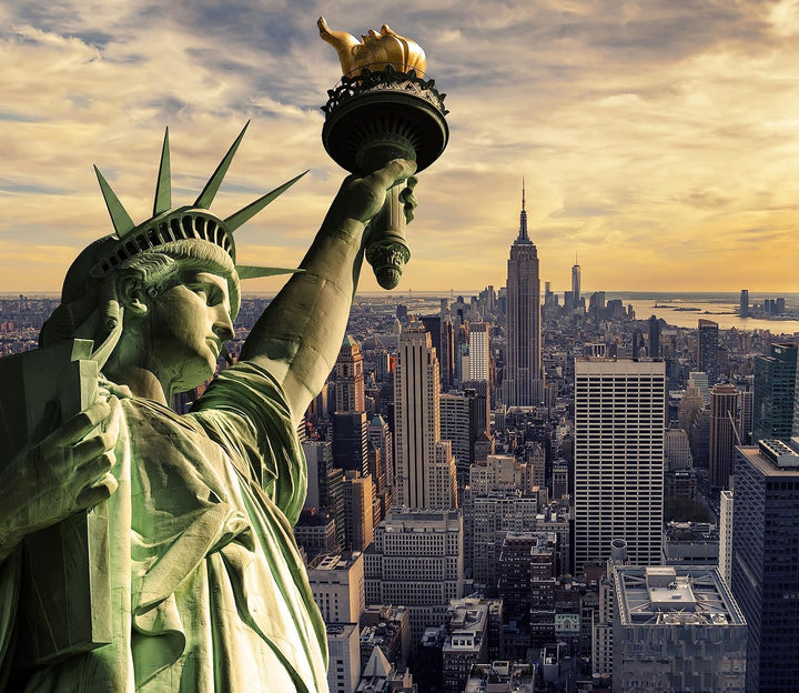 Freiheitsstatue in New York Herdabdeckplatte & Spritzschutz aus Echtglas | Für Herd-Kochfelder | 60x