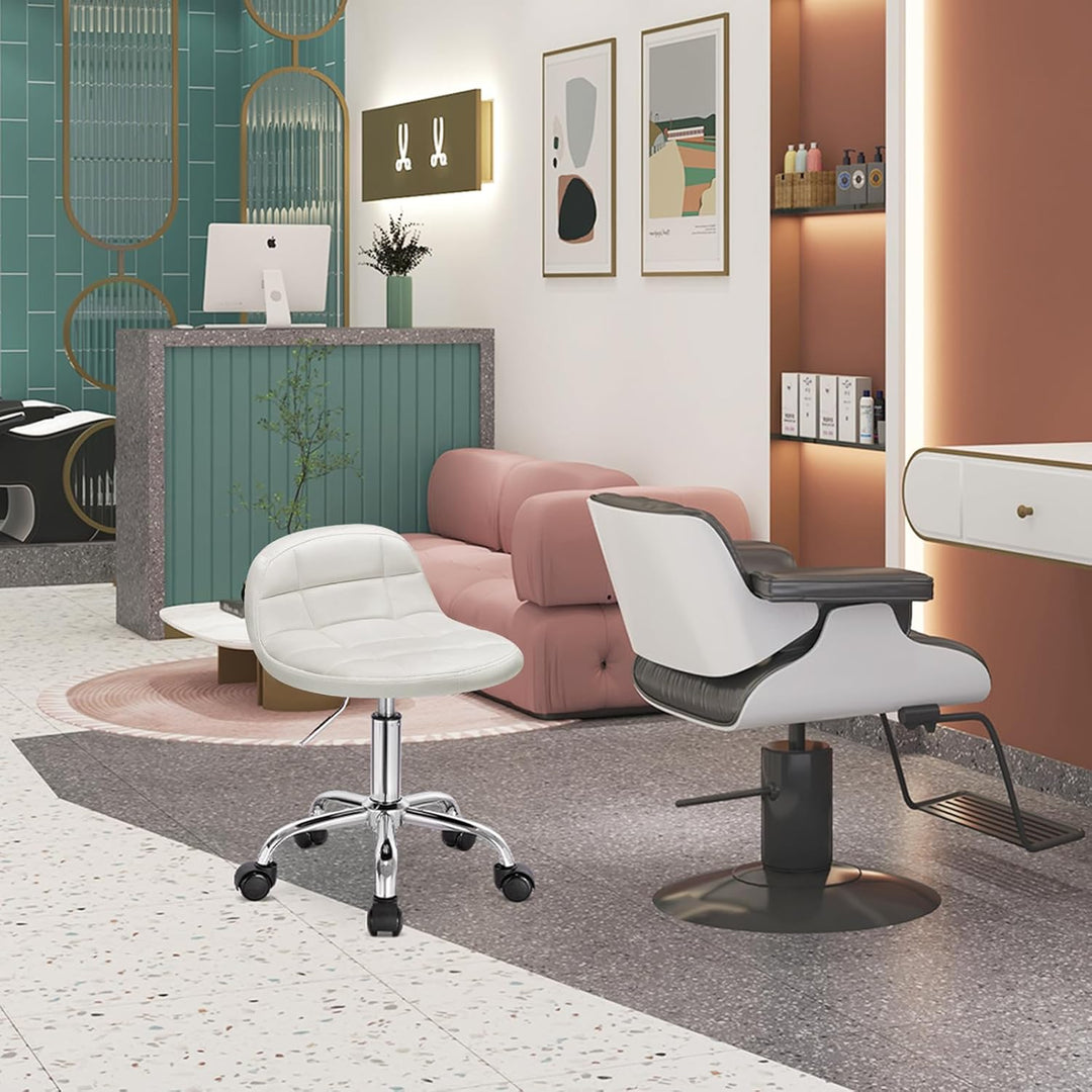 WOLTU Bürohocker mit Rollen, Schminktisch Stuhl höhenverstellbar, Rollrocker mit niedriger Rückenleh