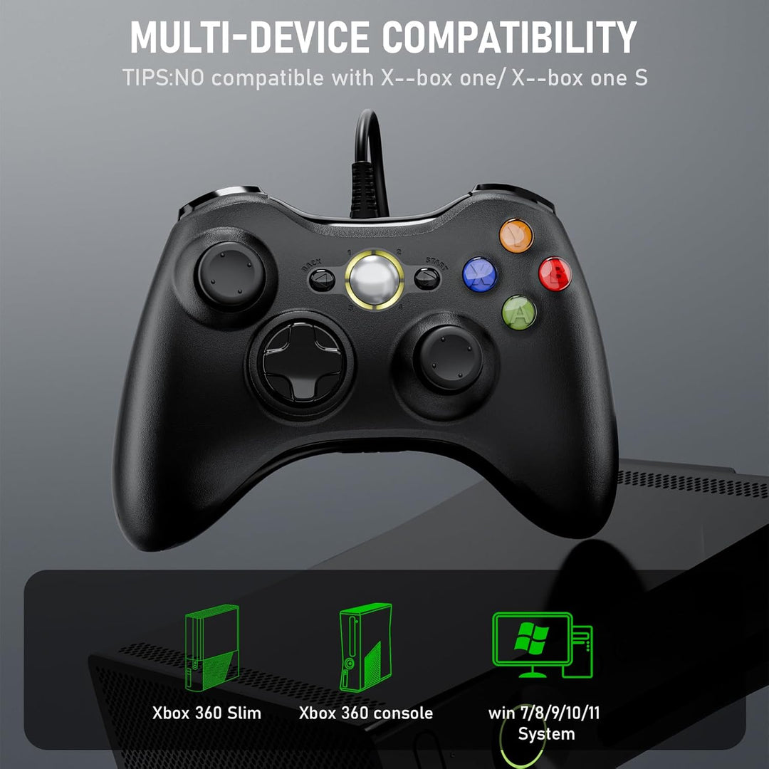 Diswoe Controller 2er Pack für PC Xbox 360, PC Controllers 2er Pack Wired USB Gamepad mit Kabel Joys