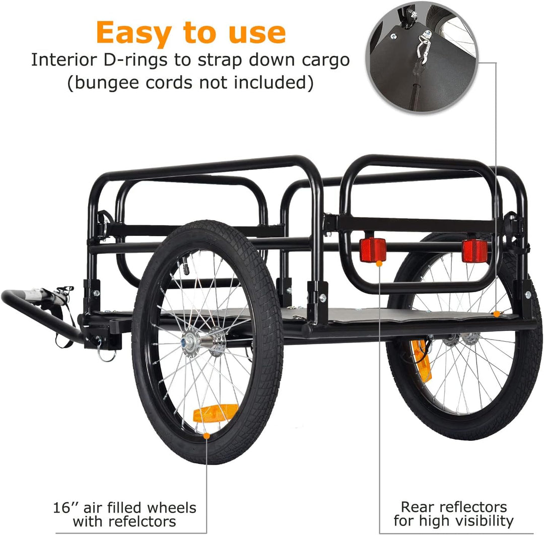 Tiggo Klappbar Fahrrad Lastenanhänger Fahrradanhänger Ladefläche: 67 x 46x25 cm / ca. 70 Liter / 2 G