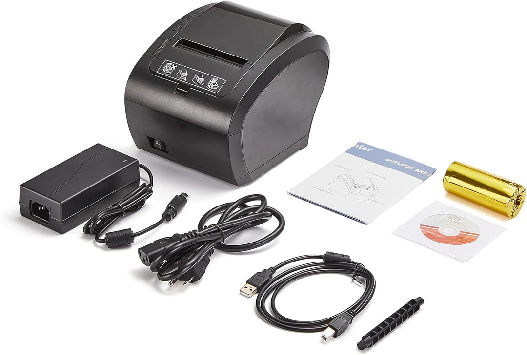 MUNBYN Thermodrucker WiFi 300mm/s Bondrucker Belegdrucker Quittungsdrucker Auto-Cut fĂŒr Schublade, B