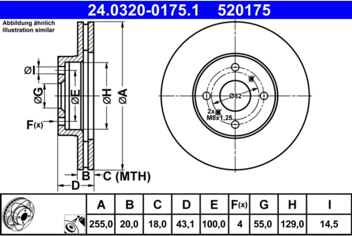 ATE 24.0320-0175.1 Bremsscheibe - (Paar)