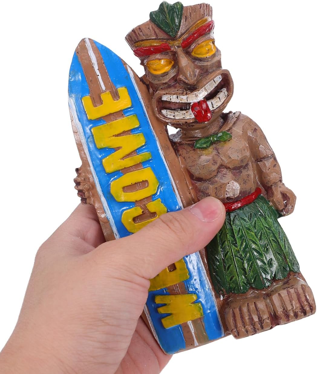 Cabilock Garten Hawaii Tiki Figur Welcome Gartendeko Willkommen Schild Tierfiguren Garten Dekofigur