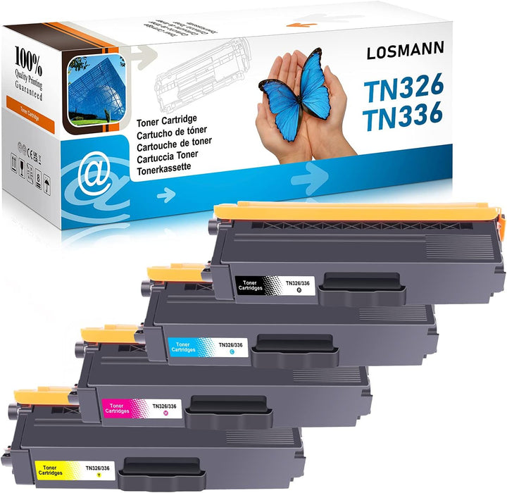 4x LOSMANN Toner Kompatibel für TN-336 TN-326 für Brother DCP-L8400CDN DCP-L8450CDW HL-L8250CDN HL-L
