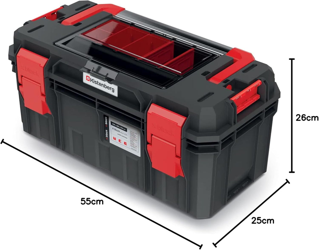 Kistenberg Werkzeugkiste Werkzeugkoffer Werkzeugkasten Werkstattkiste Toolbox Organizer im Deckel mi