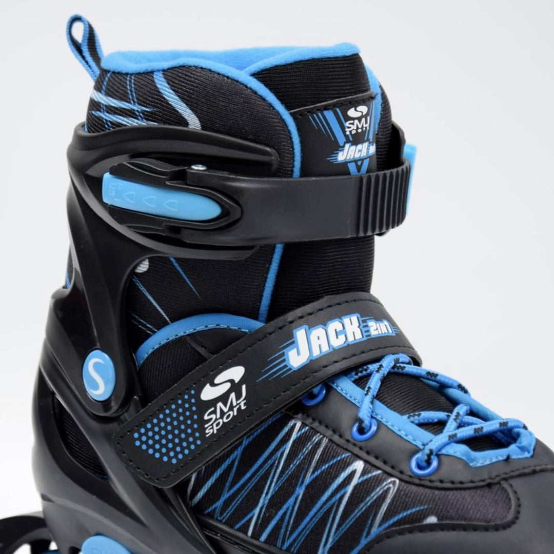 SMJ sport Kinder 2IN1 Inlineskates Schlittschuhe Verstellbar Inliner ABEC7 Jack 26-29, 26-29