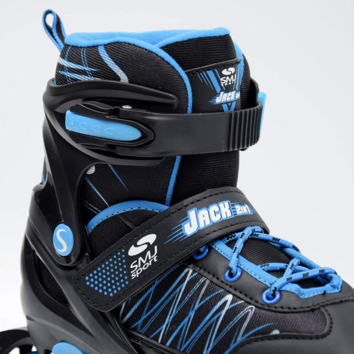 SMJ sport Kinder 2IN1 Inlineskates Schlittschuhe Verstellbar Inliner ABEC7 Jack 26-29, 26-29