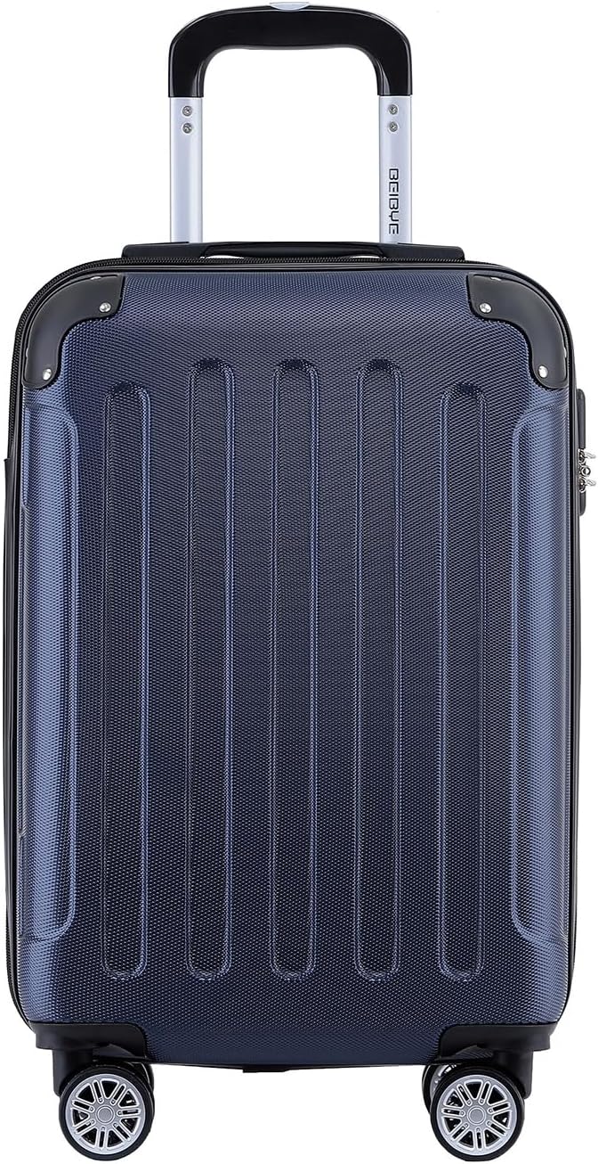 BEIBYE- Hartschalenkoffer Koffer Trolley Rollkoffer Reisekoffer Zahlenschloss 4 Zwilings-Rollen (Dar