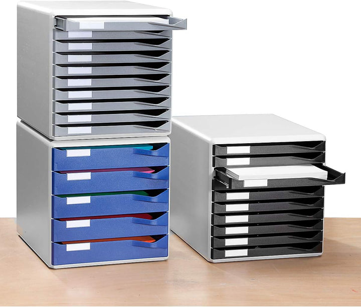 Leitz Post-Set mit 5 Schubladen, Schubladenset zur Aufbewahrung von Dokumenten und Büromaterialien,