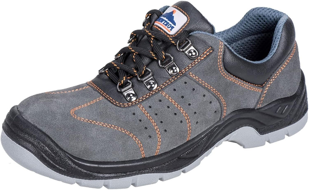 Portwest Steelite perforierter Trainer S1P, Grösse: 45, Farbe: Grau, FW02GRR45 Grau 45 EU, Grau 45 E