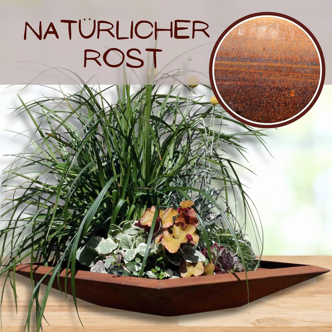 Rostikal Pusteblumen Gartendeko Rost Säule 1,15 m mit Blumenschale 50 x 50 cm Mit Schale 50 X 50 Cm