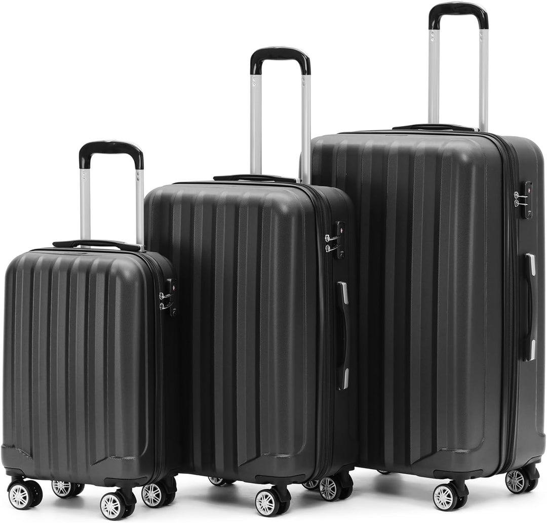 BEIBYE TSA-Schloss 2080 Zwillingsrollen 3 TLG. Reisekofferset Koffer Kofferset Trolley Trolleys Hart