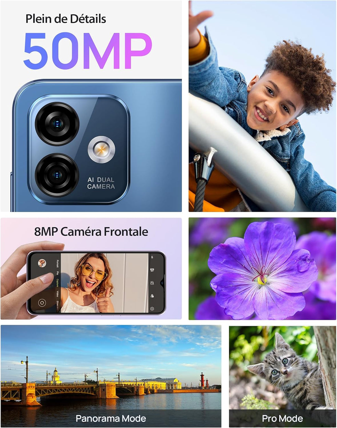 Ulefone Note 16 Pro Android 13 Handy, 16 GB RAM + 256 GB ROM, Display 6,52 Zoll HD+, Akku 4400 mAh,