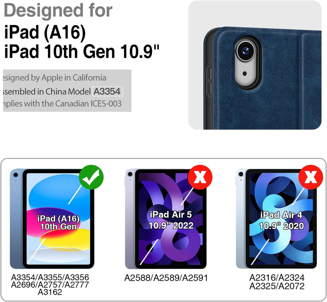 Antbox Hülle für iPad 10 Generation 2022 10,9 Zoll mit stifthalter Apple Pencil Halter Auto Schlaf/W