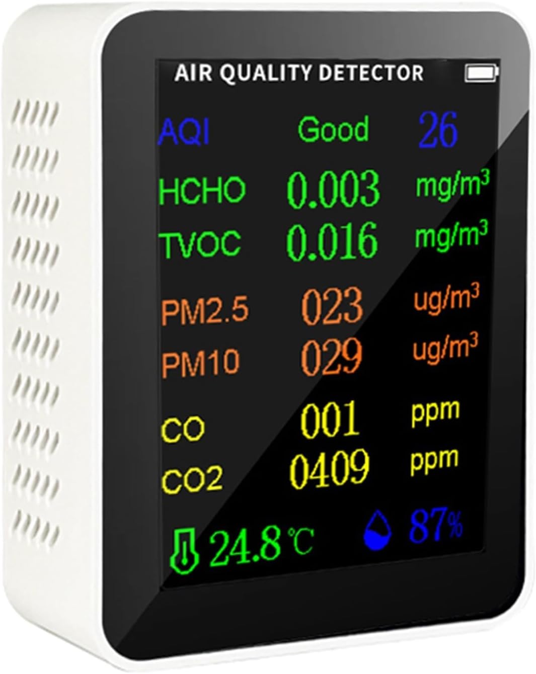 SPORTARC Luftqualitätsmessgerät 10 in1 PM2.5 PM10 HCHO AQI Temperatur Luftfeuchtigkeit Tester