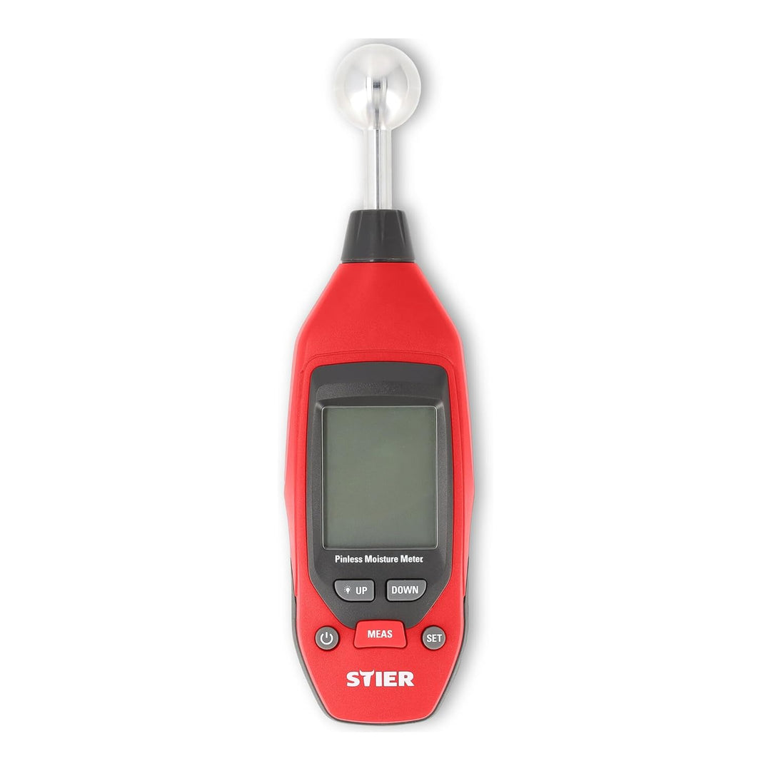 STIER Feuchtigkeitsmessgerät, bis 40 mm Tiefe, Messbereich 0-100, LCD-Display, praktische Alarm- & H