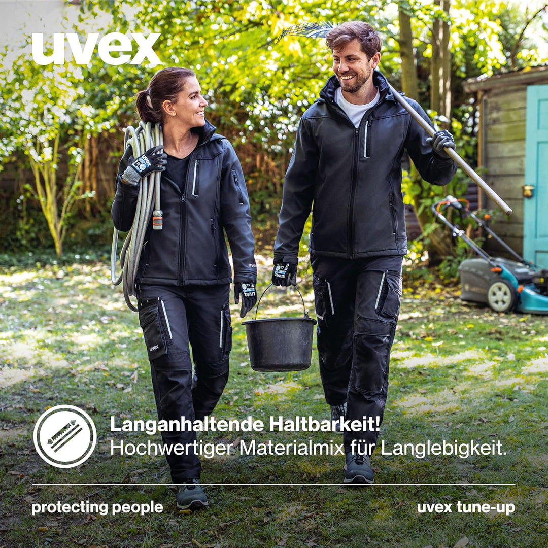 uvex tune-up Softshell-Arbeitsjacke für Damen - Wasserabweisende Outdoorjacke M Schwarz, M Schwarz