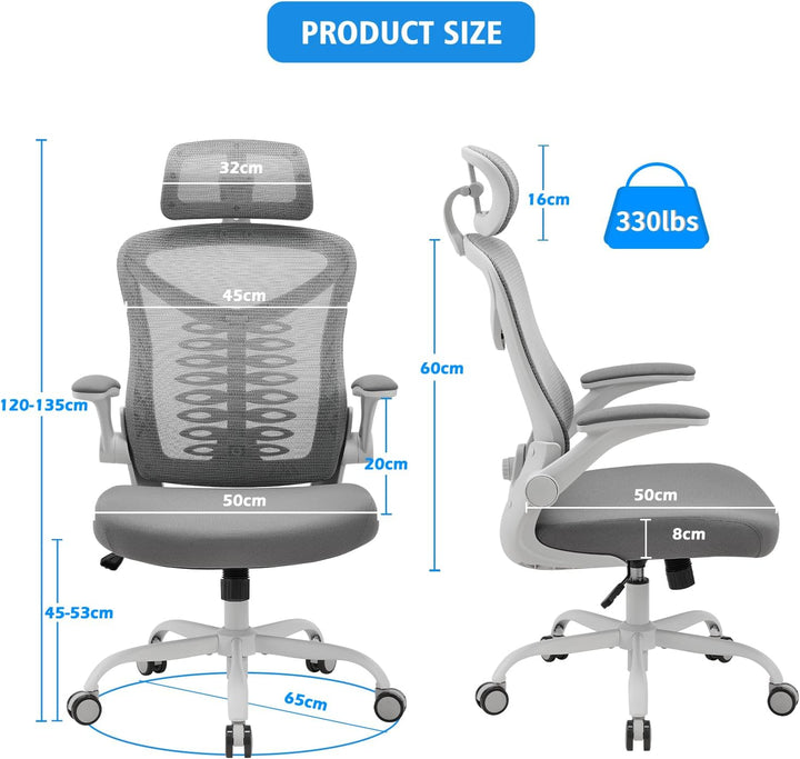 Bürostuhl Ergonomischer Computer-Verstellbarer Schreibtischstuhl, verstellbare Lendenwirbelstütze mi