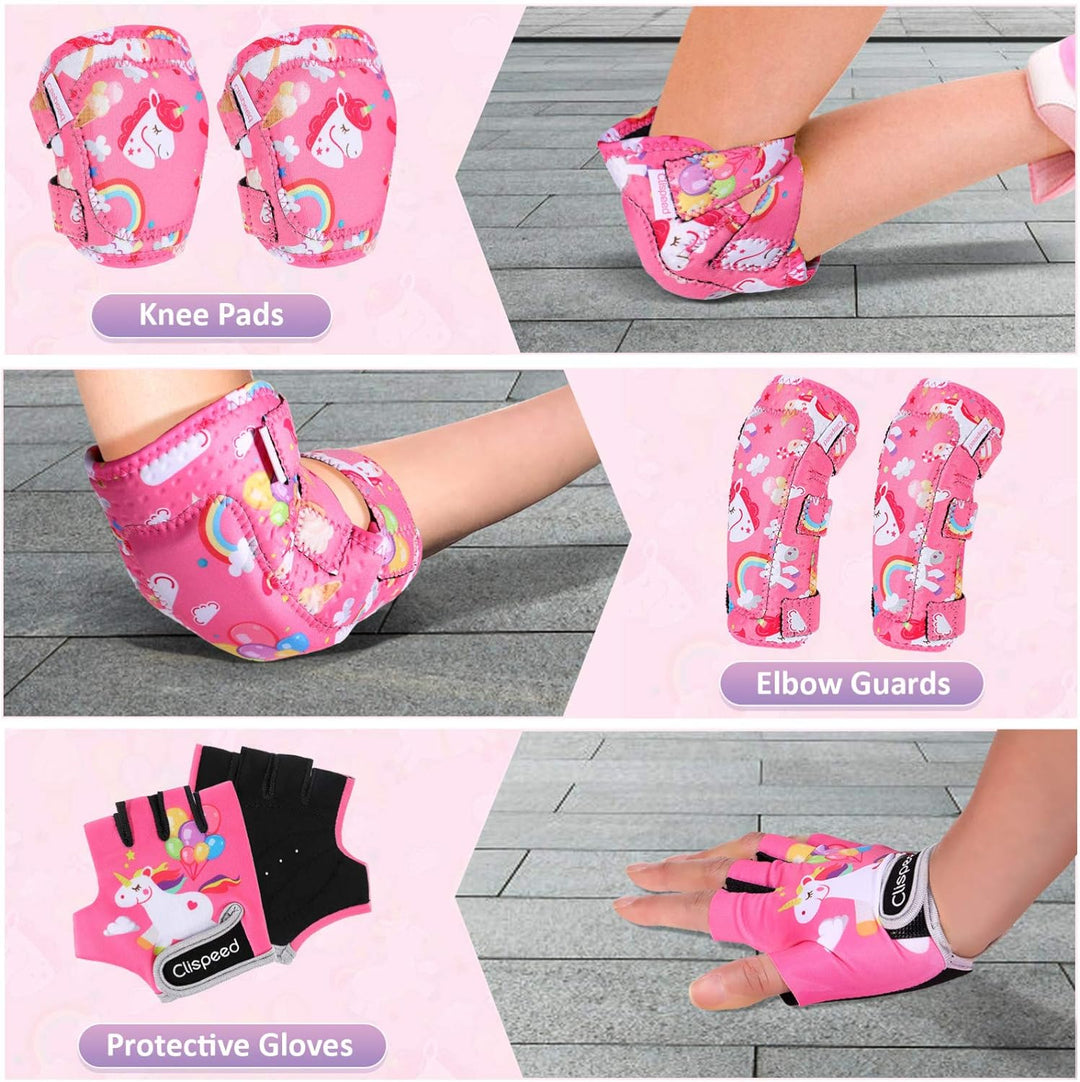 CLISPEED Kniesch¨¹tzer f¨¹r Kinder, Knie- und Ellbogensch¨¹tzer f¨¹r Kinder mit Fahrradhandschuhen f