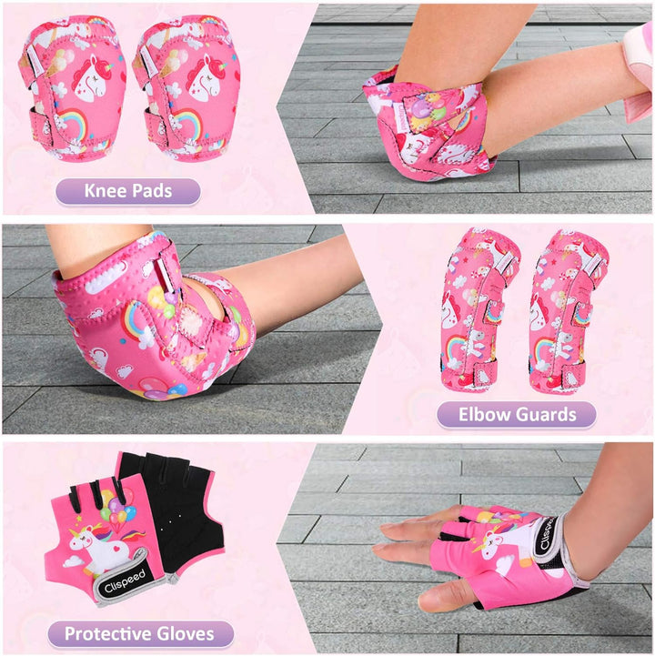 CLISPEED Kniesch¨¹tzer f¨¹r Kinder, Knie- und Ellbogensch¨¹tzer f¨¹r Kinder mit Fahrradhandschuhen f