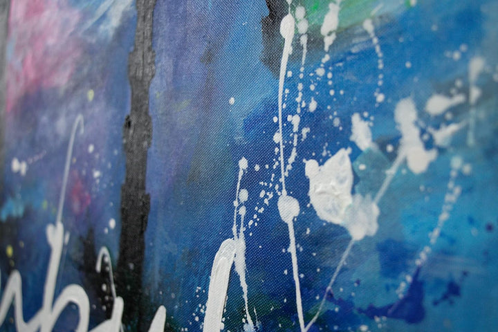 YS-Art Abstrakt Design Acryl Gemälde auf Leinwand Istanbul handgemalt Wandbilder Wohnzimmer modern W
