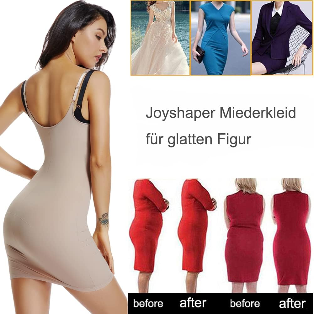 Joyshaper Miederkleider für Damen Figurformende Miederkleid Bruststützung Unterkleid mit Träger, #2
