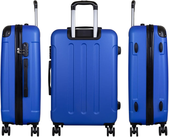 Trendyshop365 City-Koffer Hartschale Avalon 67 cm 61 Liter 4 Räder Zahlenschloss Blau Blau Citykoffe