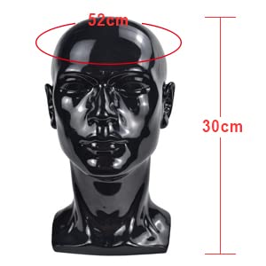Professioneller Mannequin-Kopf, schwarz, gl?nzend, für Headset, Kopfh?rer, Spielkonsole, Hüte, Perüc