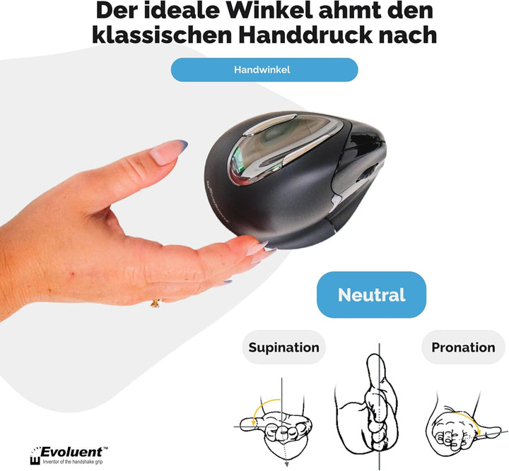 BakkerElkhuizen Evoluent4 Bluetooth Rechtshänder Maus schwarz