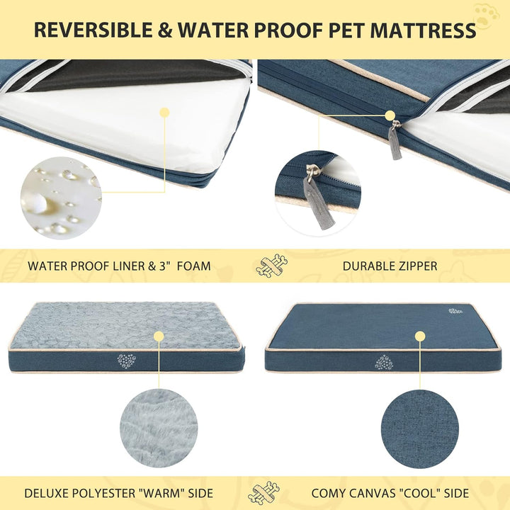 VANKEAN Hundebett wasserdichte Reversible (Kühl und Warm), Abnehmbarer Innenfutter, Flauschig Hundem