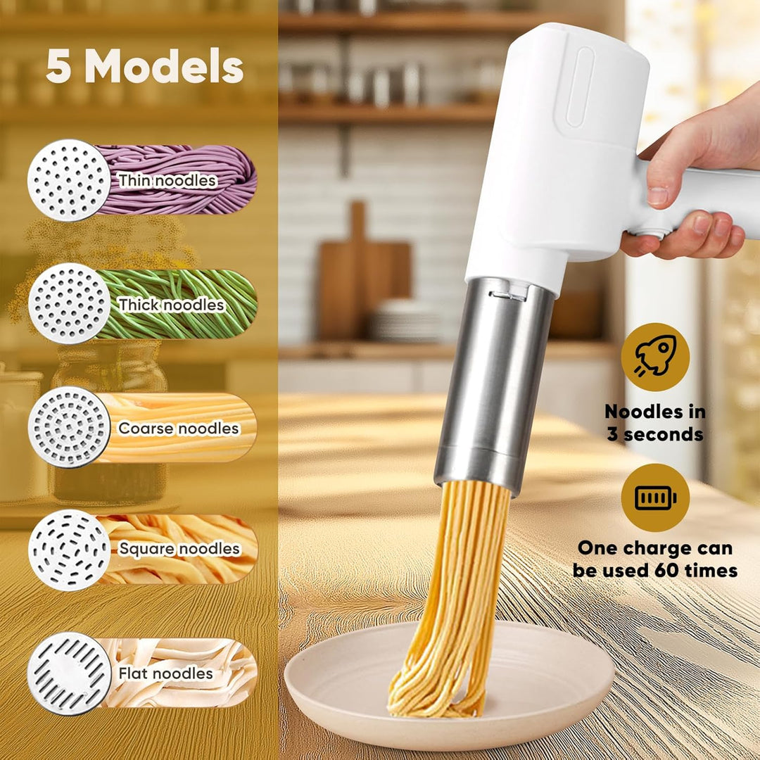 Elektrische Nudelmaschine,Automatische Handheld pasta Maker,Kitchenaid für den Haushalt,2000mAh Mult
