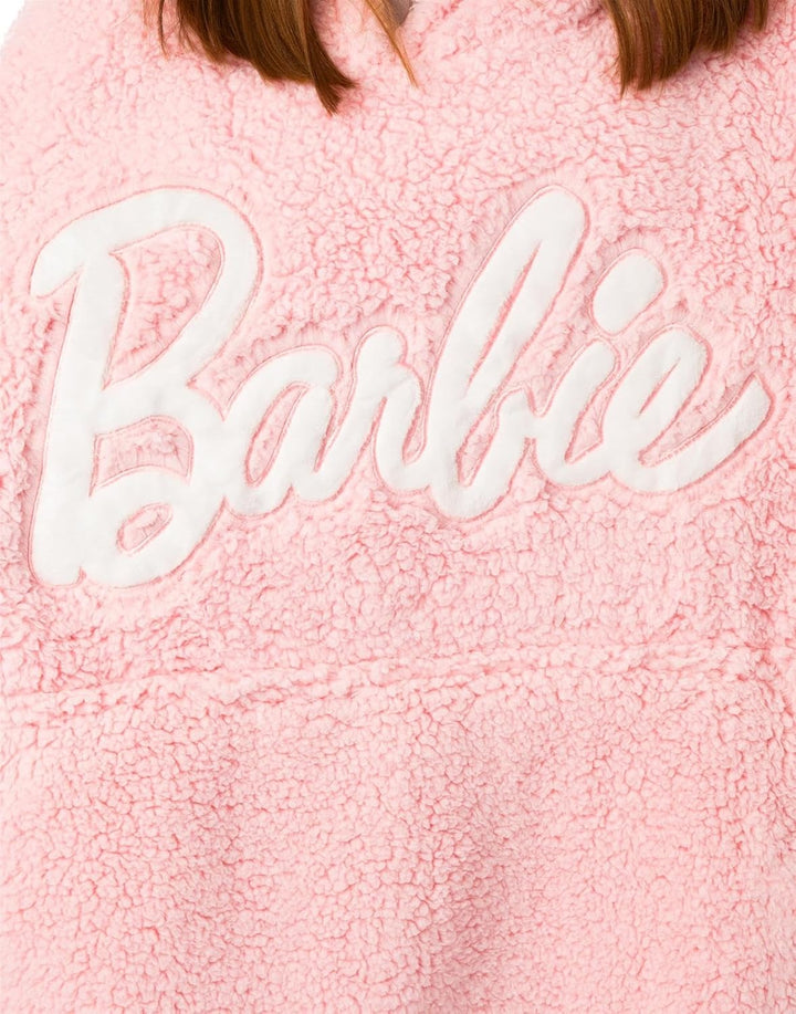 Barbie Damen Rosa Full Sherpa Blanket Hoodie | Geniesse luxuriösen Komfort Oodie | Einheitsgrösse |