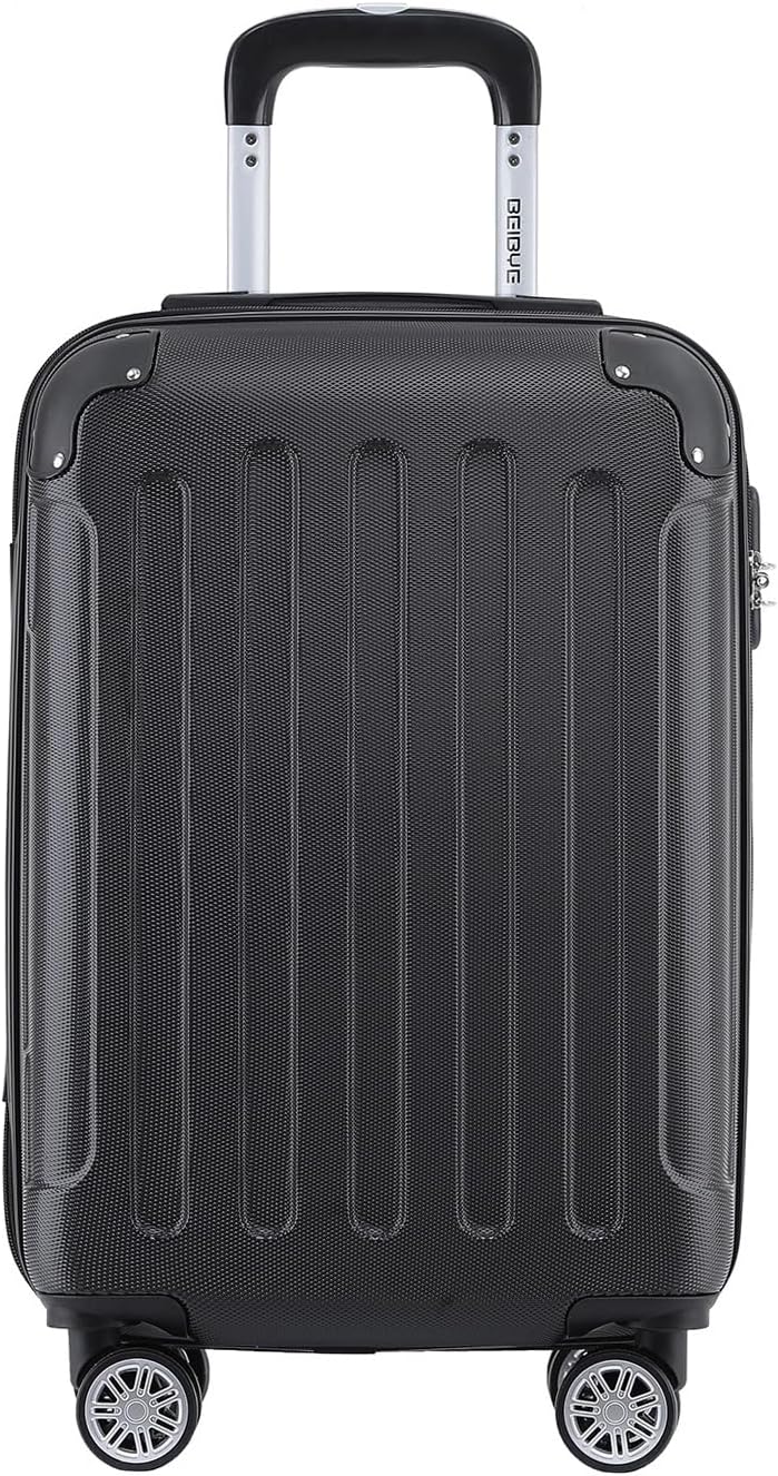 BEIBYE- Hartschalenkoffer Koffer Trolley Rollkoffer Reisekoffer Zahlenschloss 4 Zwilings-Rollen (Bla