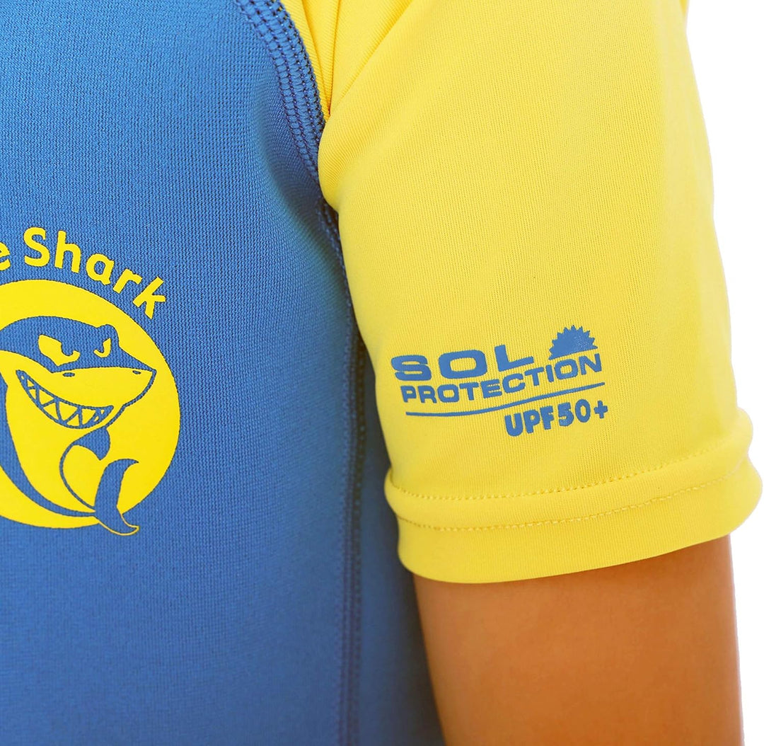 Cressi Little Shark Jr Shorty 2mm Neoprenanzug für Kinder, Aquamarine/Gelb 13/14 Jahre Kurzarm